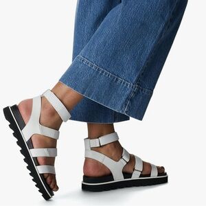 Sorel White and Black Women's Sandals